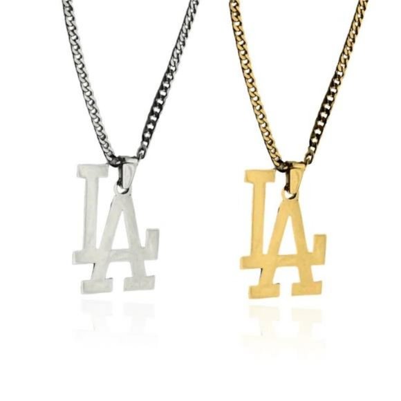 NEW MLB Los Angeles LA Dodgers Gold Team Pendant Logo Necklace 20" Chain Lobster - Picture 6 of 7